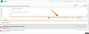 Disallowed attribute or attribute value present in HTML tag